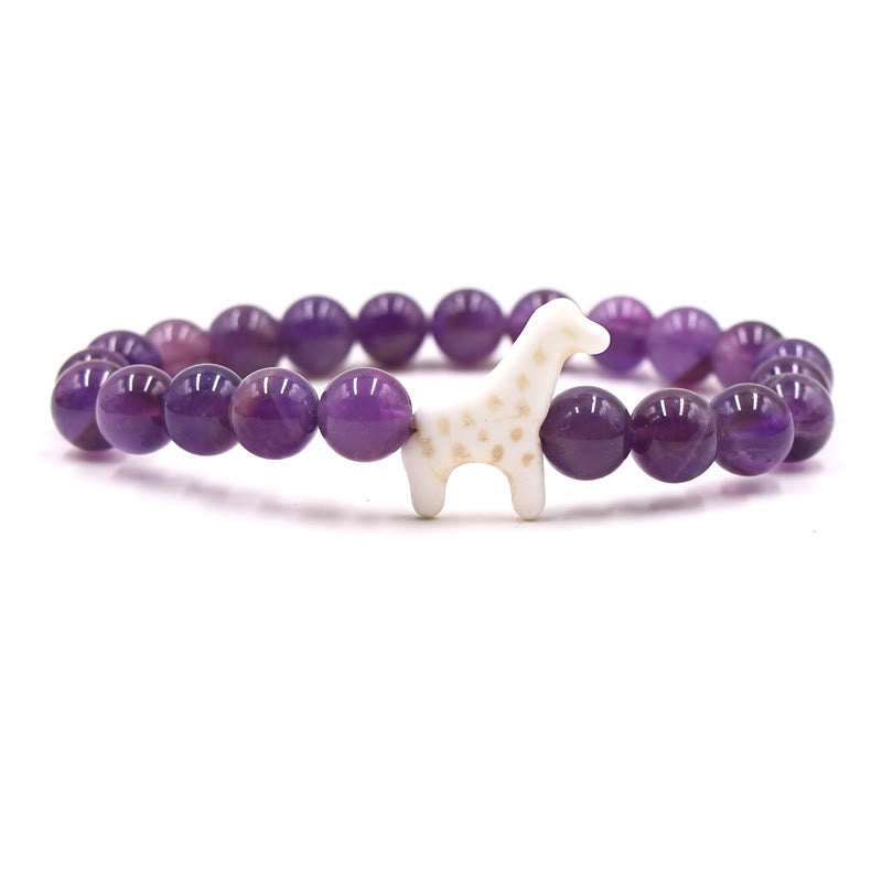 Olivenorma Giraffe Conservation Bracelet with Card - Imitation Amethyst - With Card - image 4