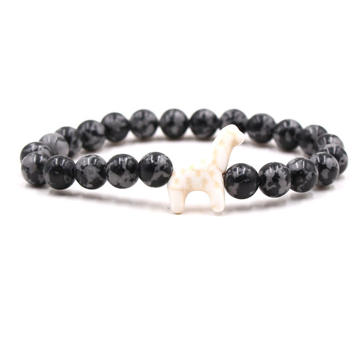 Olivenorma Giraffe Conservation Bracelet with Card - Snowflake Obsidian - With Card - image 18