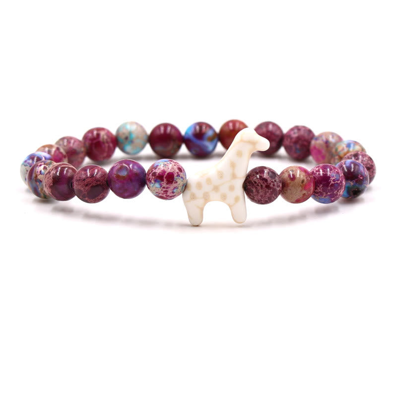 Olivenorma Giraffe Conservation Bracelet with Card - Purple Emperor Stone - With Card - image 35