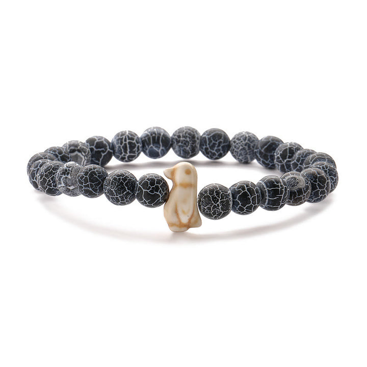 Olivenorma Penguin Habitat Protection Bracelet with Card - Blue Crackle Agate - With Card - image 4