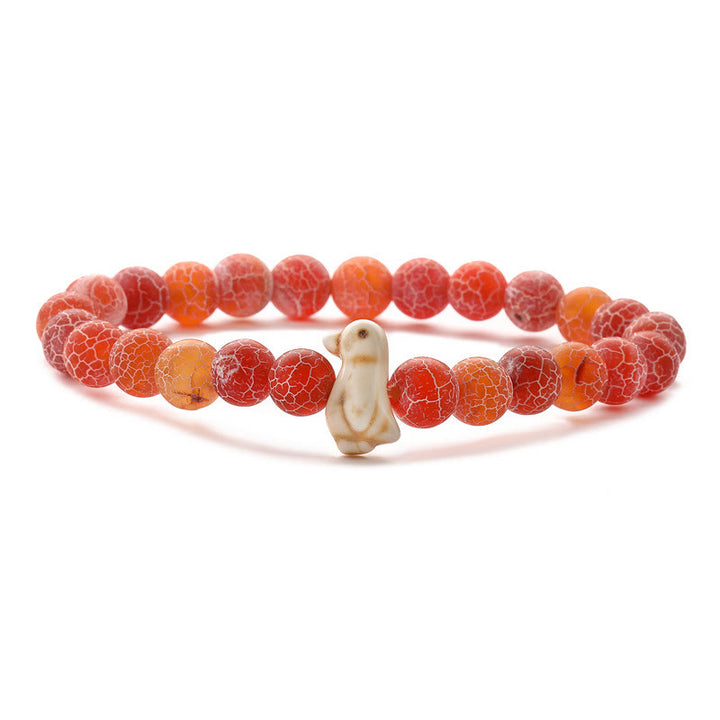 Olivenorma Penguin Habitat Protection Bracelet with Card - Red Crackle Agate - With Card - image 2
