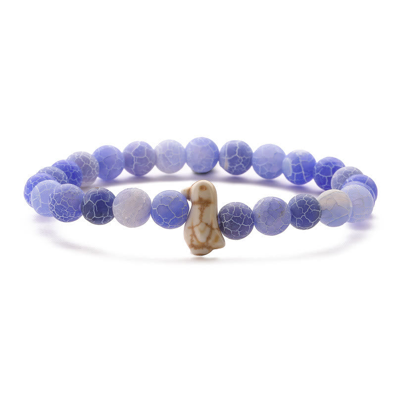 Olivenorma Penguin Habitat Protection Bracelet with Card - Light Blue Crackle Agate - With Card - image 5