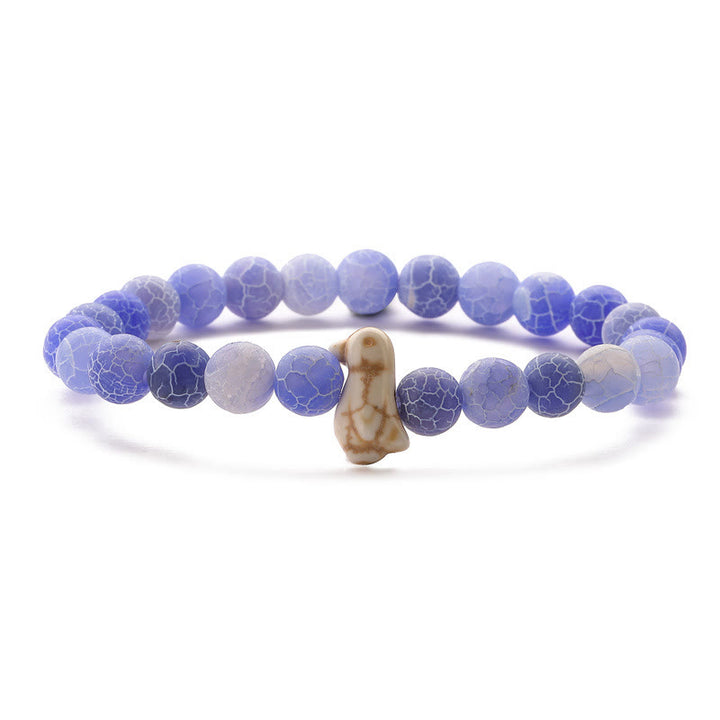 Olivenorma Penguin Habitat Protection Bracelet with Card - Light Blue Crackle Agate - With Card - image 5
