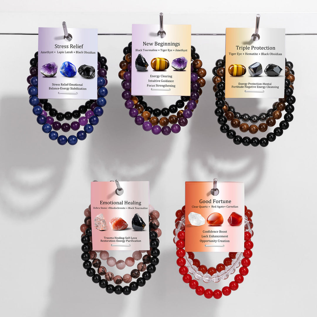 Olivenorma Natural Stone Beaded Healing Bracelet Set - image 19