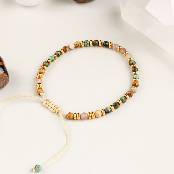 Olivenorma Strawberry Quartz Handwoven Bead Bracelet - image 2