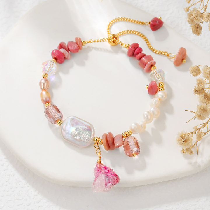 Olivenorma Rhodonite Pearl Crystal Jewelry Set - Bracelet - image 2