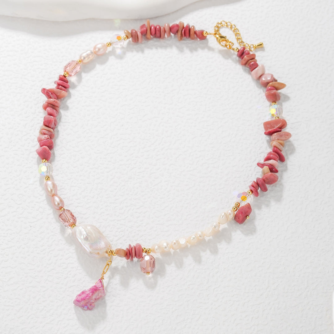 Olivenorma Rhodonite Pearl Crystal Jewelry Set - Necklace - image 3