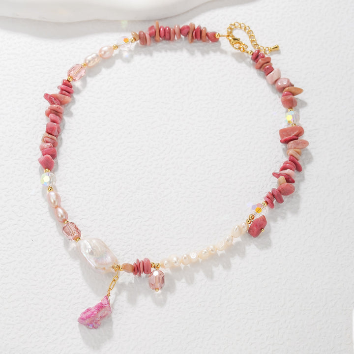 Olivenorma Rhodonite Pearl Crystal Jewelry Set - Necklace - image 3