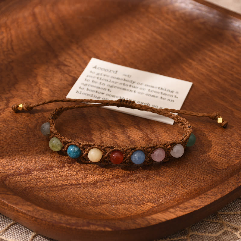 Olivenorma Colorful Natural Stone Wrapped Design Bracelet - Natural Stone - Style#2 - image 1
