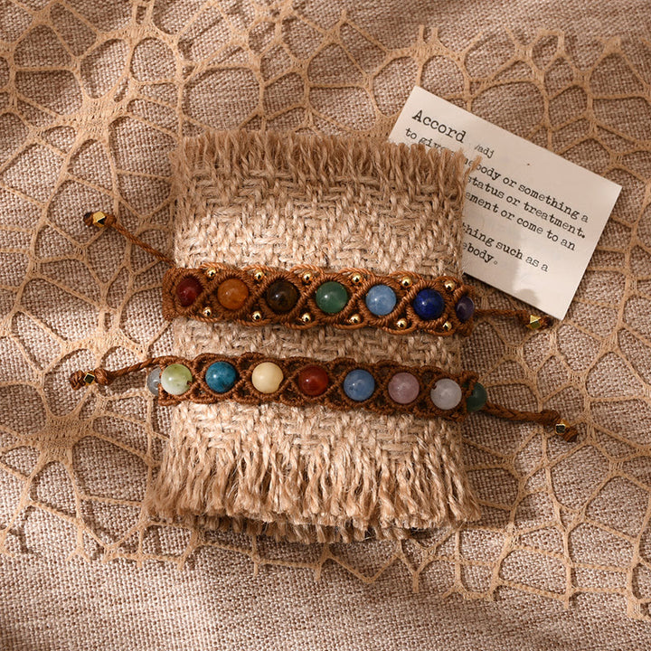 Olivenorma Colorful Natural Stone Wrapped Design Bracelet - image 3