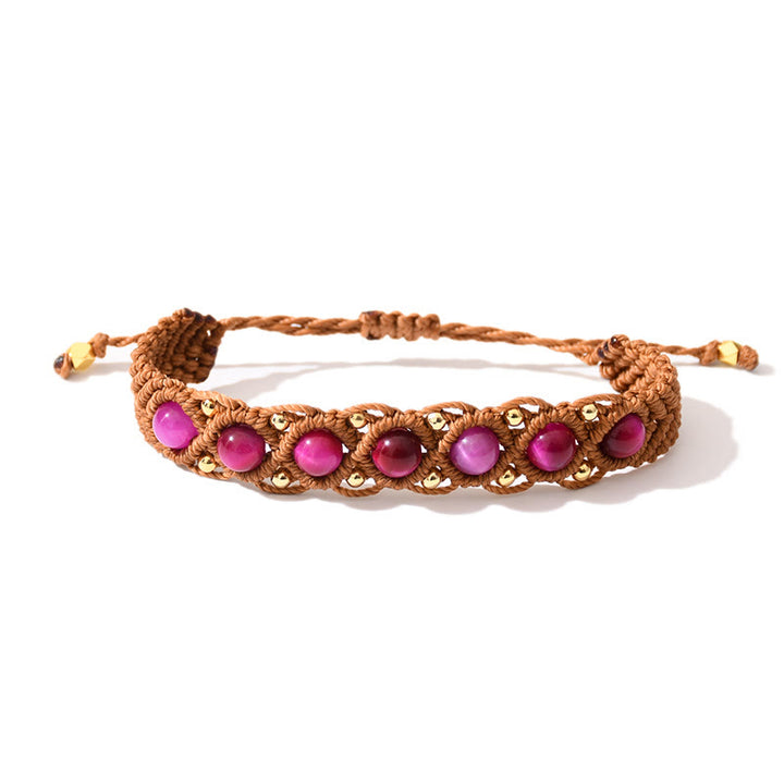 Olivenorma Multicolor Tiger Eye Wrapped Design Bracelet - Pink Tiger Eye - image 3