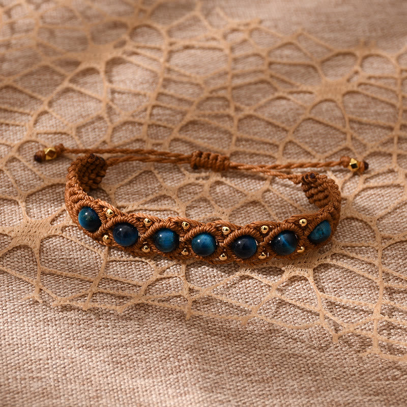 Olivenorma Multicolor Tiger Eye Wrapped Design Bracelet - Peacock Blue Tiger Eye - image 2