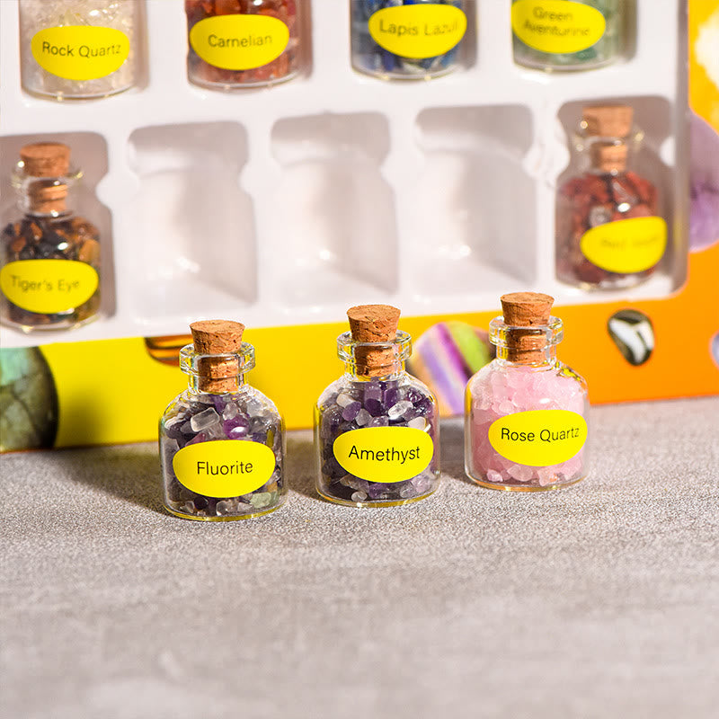 Olivenorma Natural Crystal Specimen Wish Bottle Set - image 1