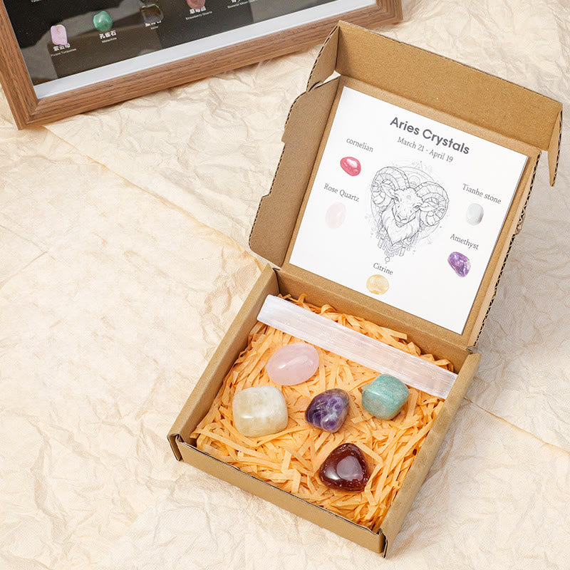 Olivenorma Zodiac Crystal Raw Stone Healing Set - Aries - image 1