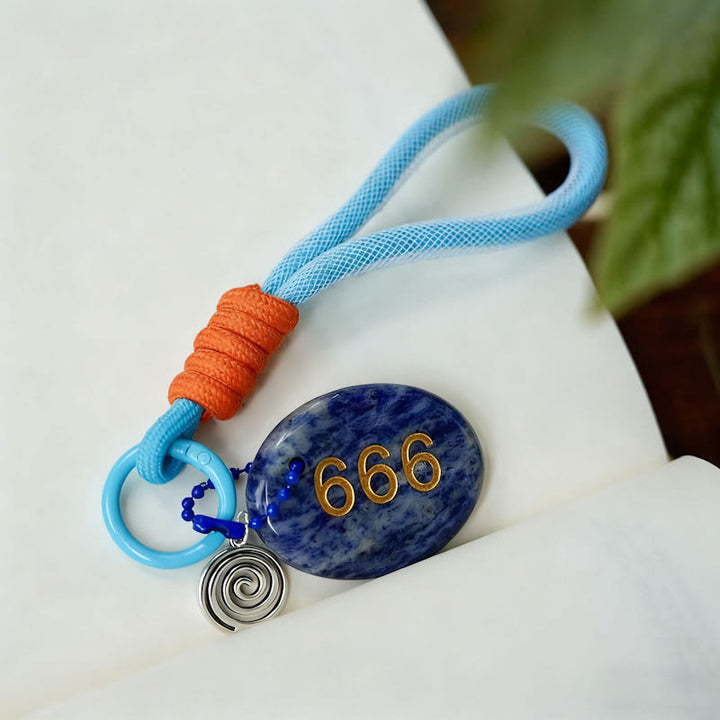 FREE Today: Natural Stone Angel Number Keychain - 666 & Blue Sodalite - image 12