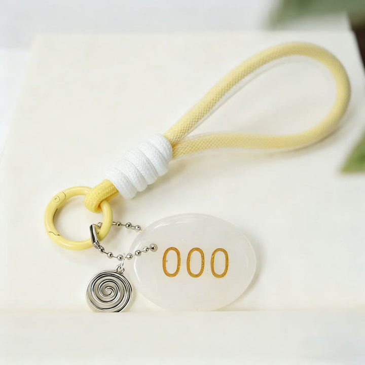 Olivenorma Natural Stone Angel Number Keychain - Clear Crystal - image 2