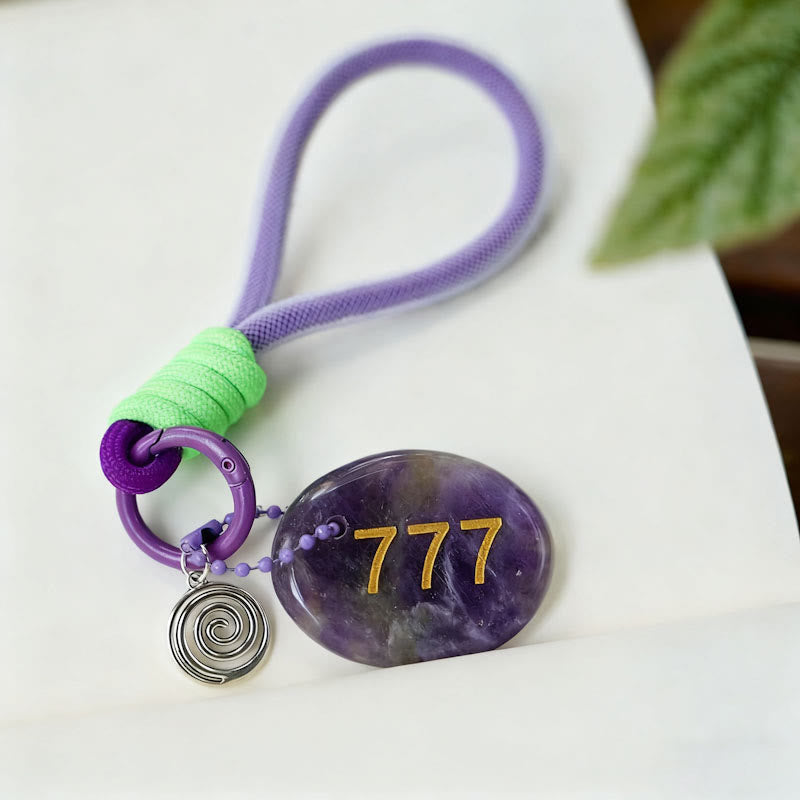 Olivenorma Natural Stone Angel Number Keychain - Amethyst - image 14