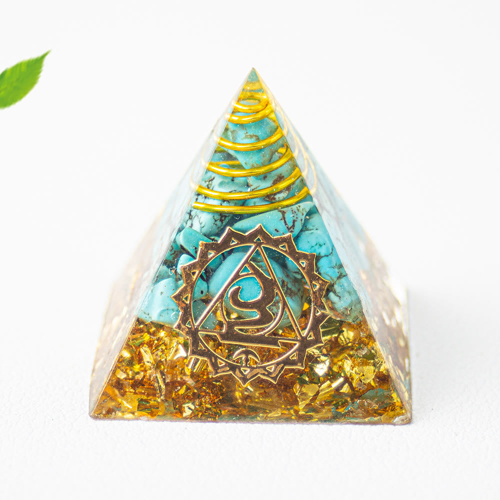 Olivenorma 7 Chakra Healing Orgone Pyramid - Turquoise - image 5
