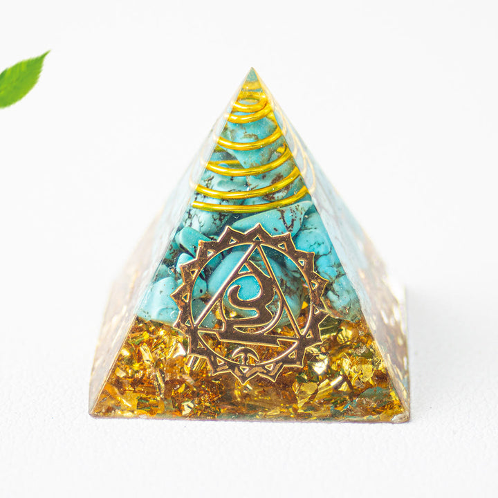 Olivenorma 7 Chakra Healing Orgone Pyramid - Turquoise - image 5