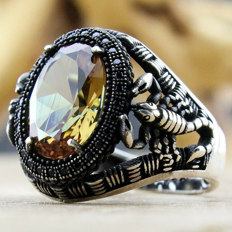 FREE Today: Citrine Zircon Scorpion Alloy Ring - US 13 - image 0
