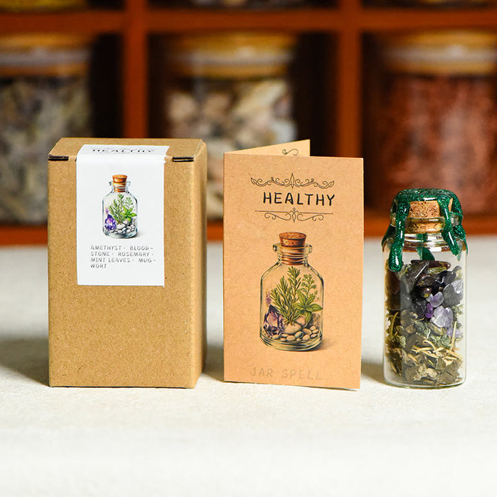 Olivenorma Natural Stone Healing Wish Bottle Gemstone Decoration - HEALTHY - image 3