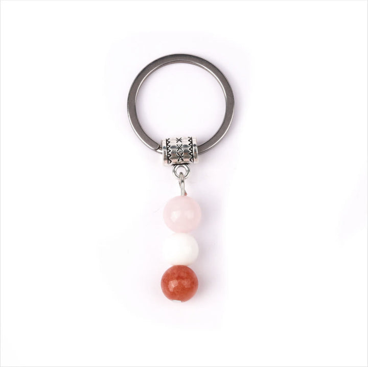 Olivenorma Natural Stone Crystal Beaded Healing Keychain - Chip Stone Style#13 - image 14
