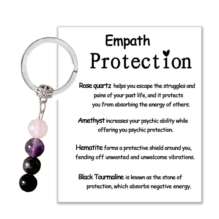 Olivenorma Natural Stone Crystal Beaded Healing Keychain - image 23