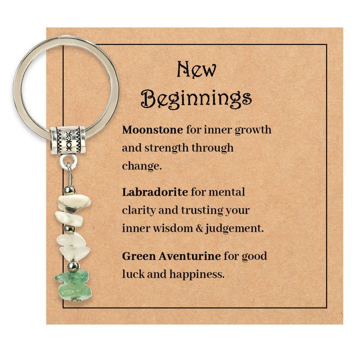 Olivenorma Natural Stone Crystal Beaded Healing Keychain - Chip Stone Style#16 - image 17