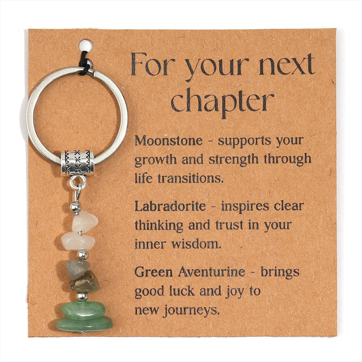 Olivenorma Natural Stone Crystal Beaded Healing Keychain - Chip Stone Style#07 - image 8