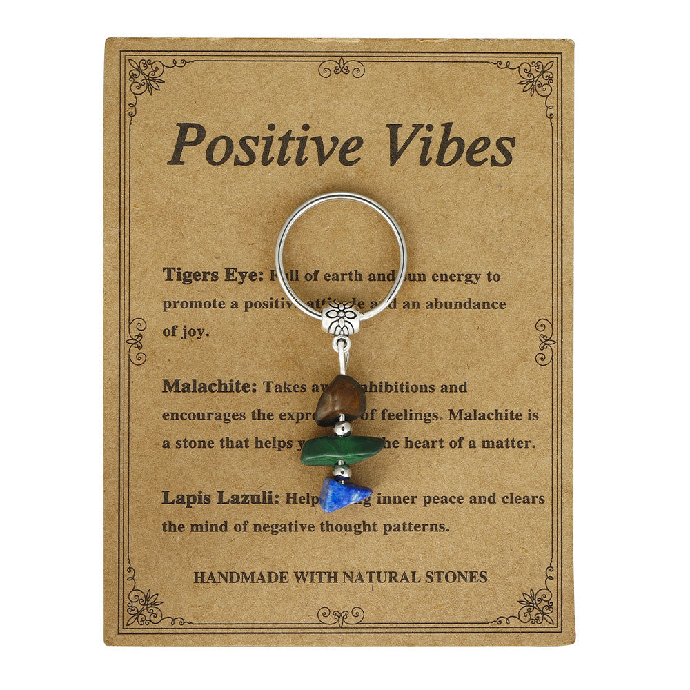 Olivenorma Handmade Natural Stone Healing Keychain - Positive Vibes - image 3