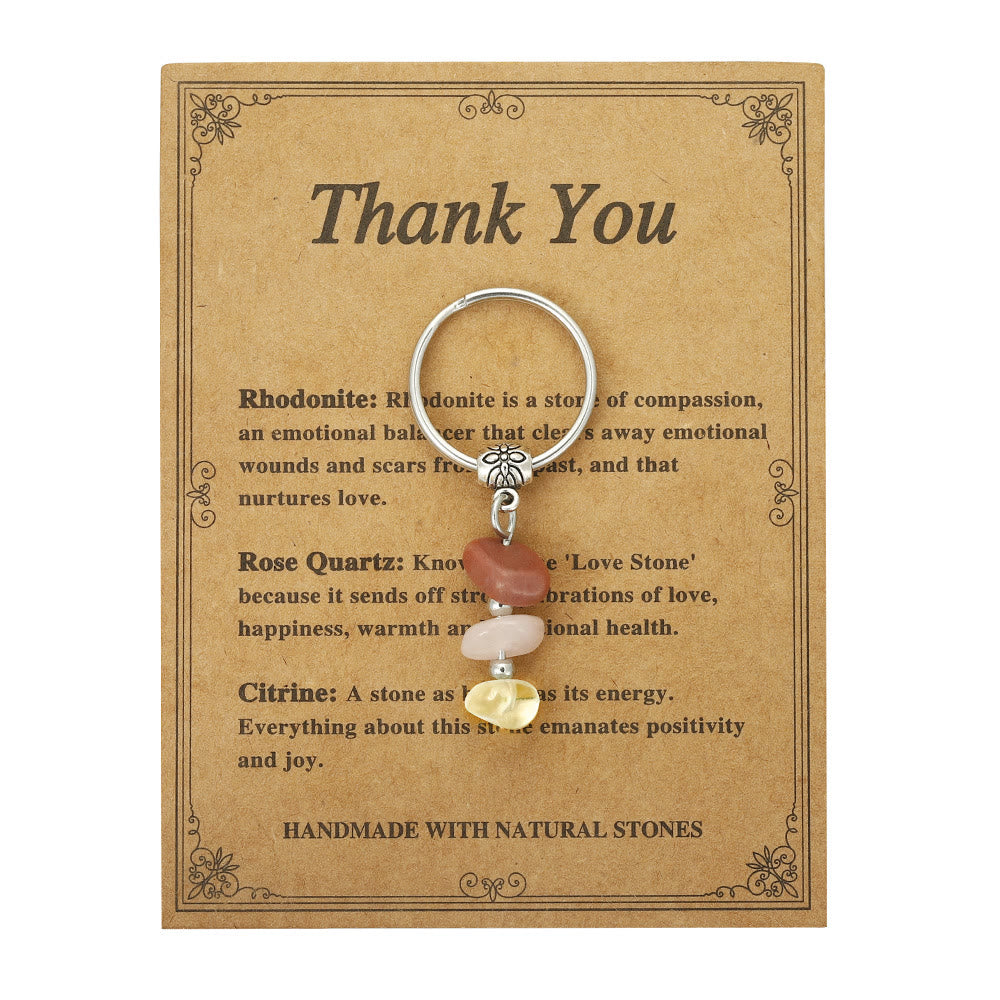 Olivenorma Handmade Natural Stone Healing Keychain - Thank You - image 6