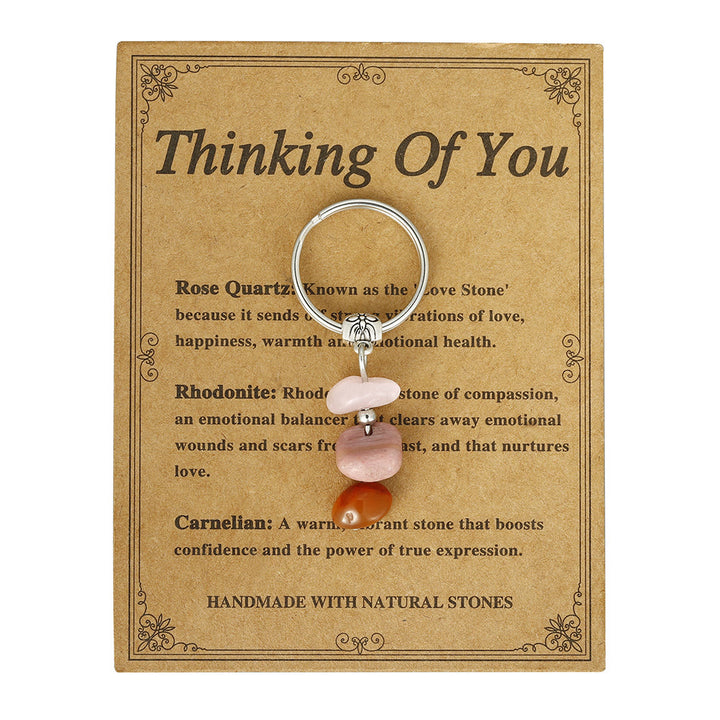 Olivenorma Handmade Natural Stone Healing Keychain - Thinking Of You - image 1