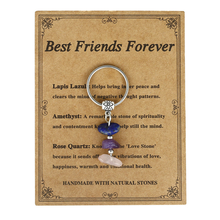 Olivenorma Handmade Natural Stone Healing Keychain - Best Friends Forever - image 12