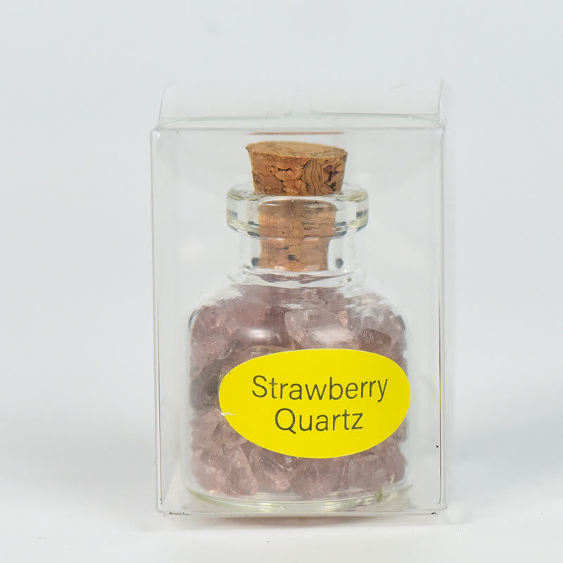 Olivenorma Natural Stone Crystal Wish Bottle Gemstone Decoration - Strawberry Quartz - image 38