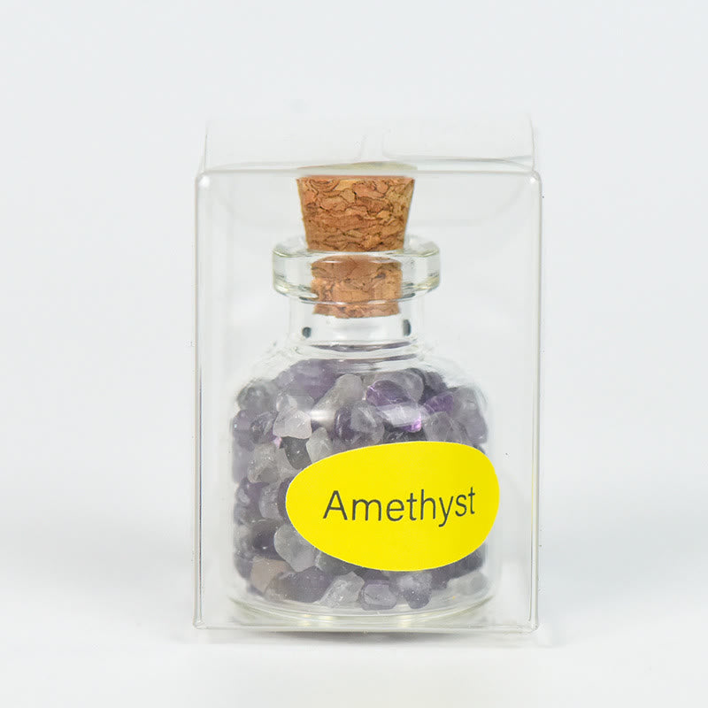 Olivenorma Natural Stone Crystal Wish Bottle Gemstone Decoration - Amethyst - image 0