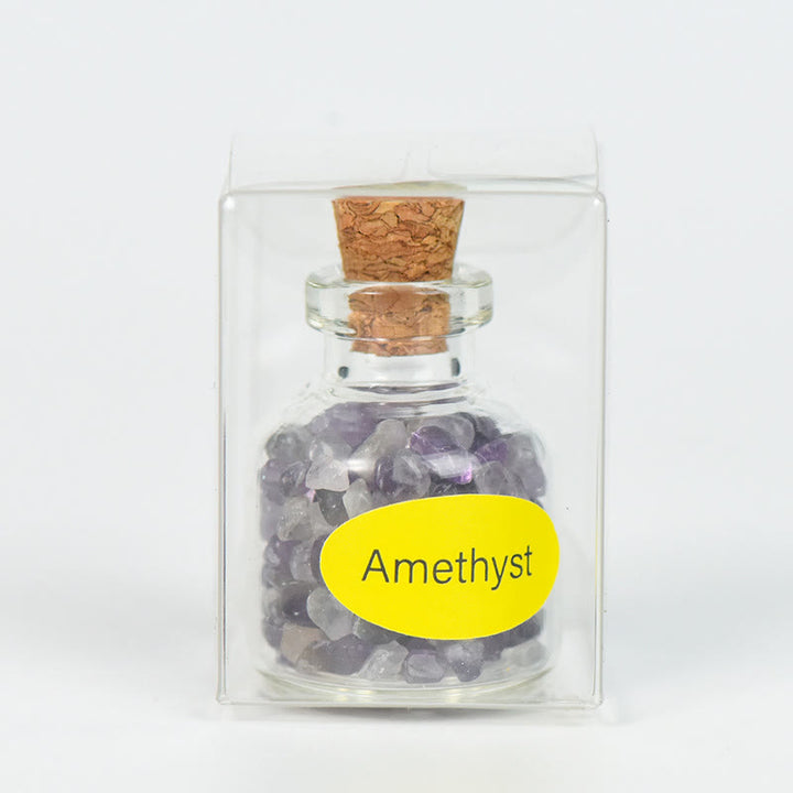 Olivenorma Natural Stone Crystal Wish Bottle Gemstone Decoration - Amethyst - image 0