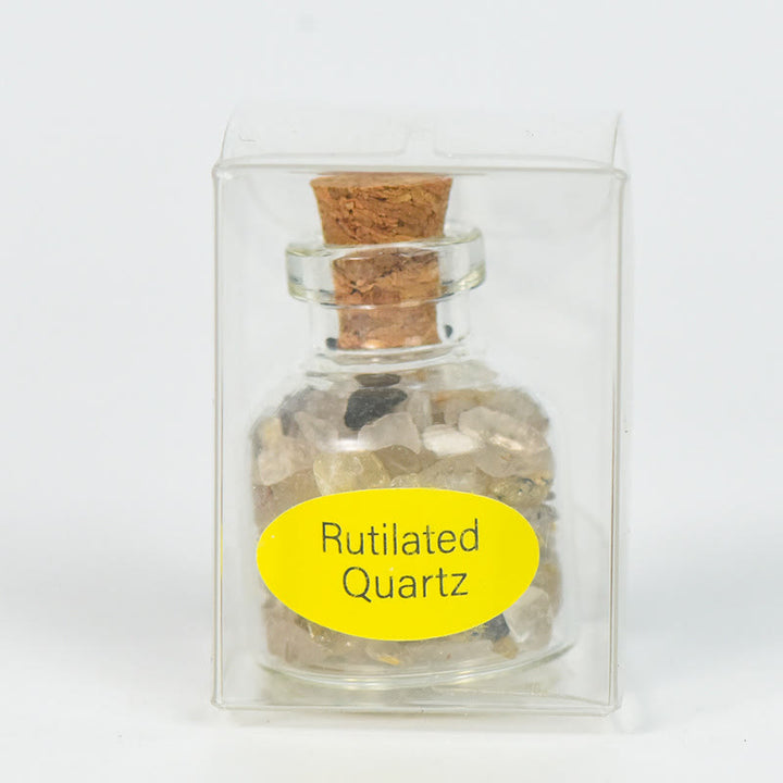 Olivenorma Natural Stone Crystal Wish Bottle Gemstone Decoration - Rutilated Quartz - image 34