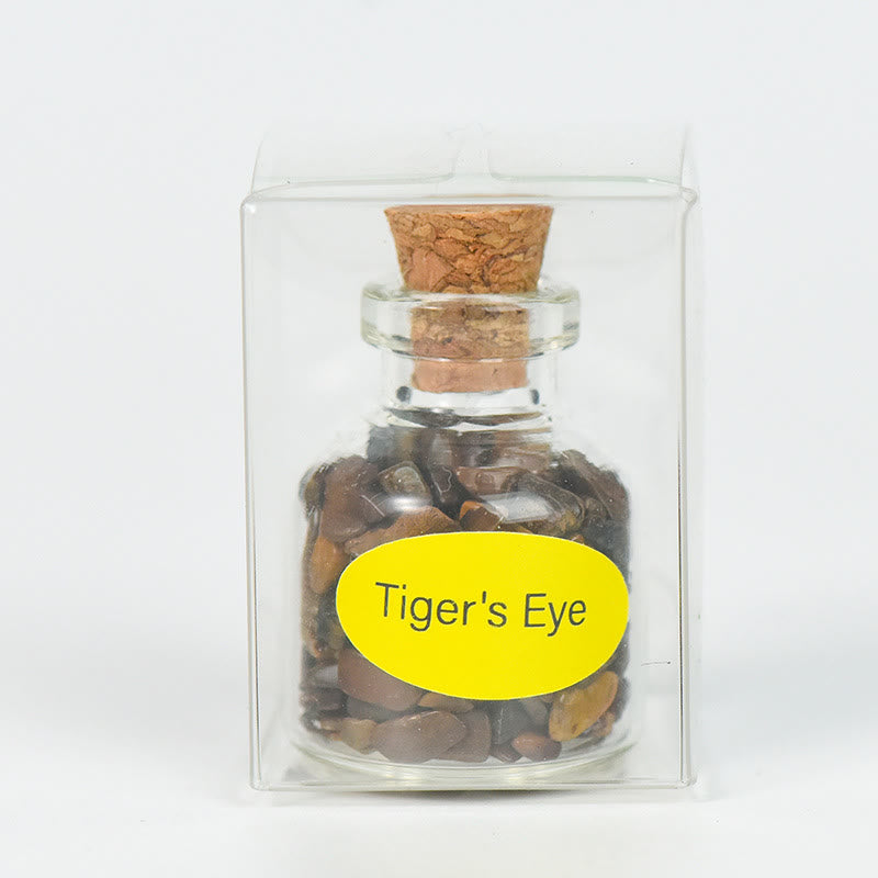 Olivenorma Natural Stone Crystal Wish Bottle Gemstone Decoration - Tiger Eye - image 45