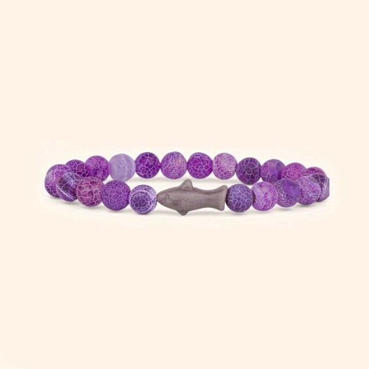Olivenorma Shark Protection Bracelet with Card - Purple Crackle Agate - With Card - image 4