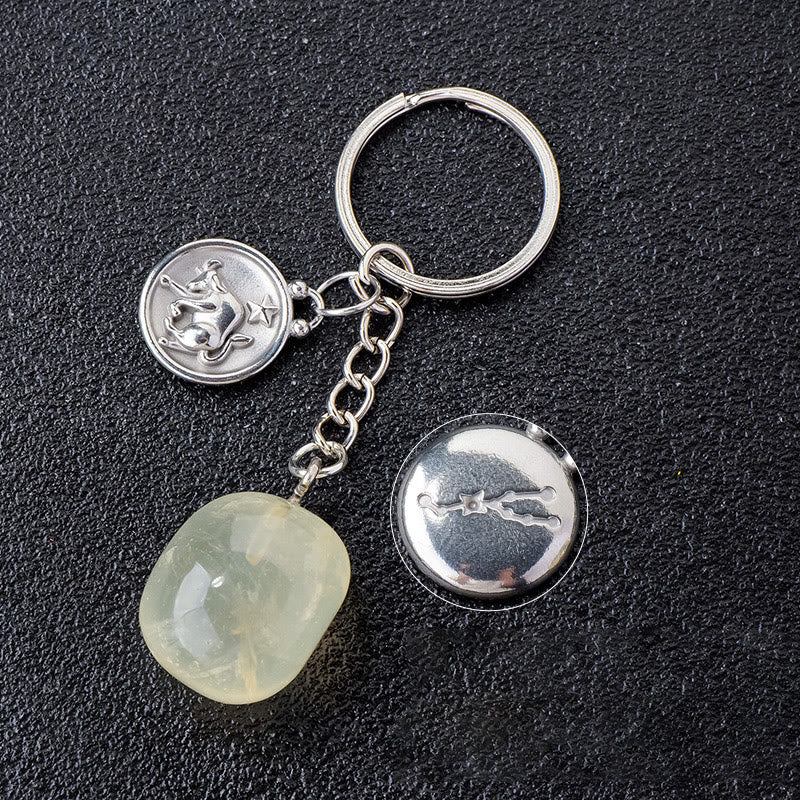 Olivenorma Zodiac Crystal Natural Stone Keychain - Citrine-Taurus - Silver - image 23
