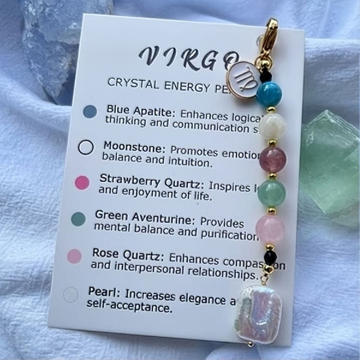 Olivenorma Zodiac Natural Stone Crystal Pendant Keychain  - Virgo - image 6