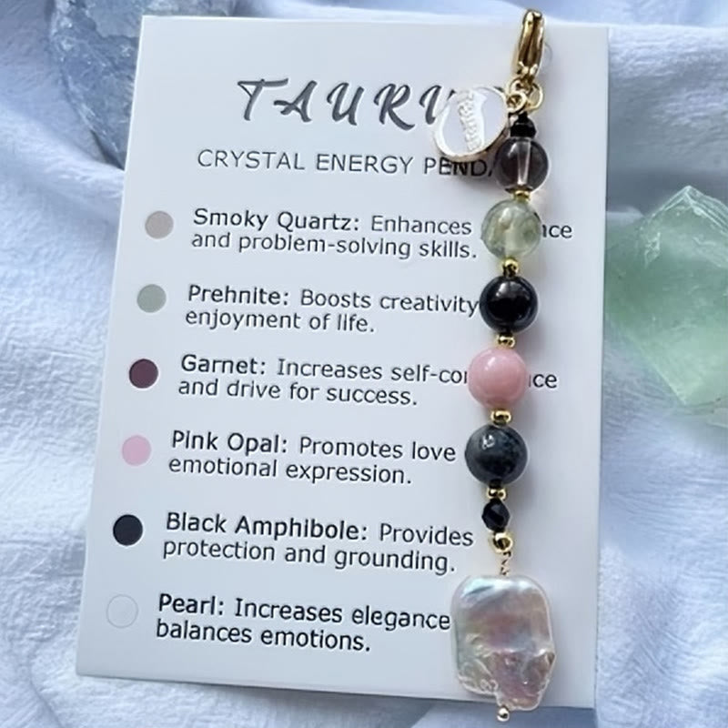 Olivenorma Zodiac Natural Stone Crystal Pendant Keychain  - Taurus - image 10