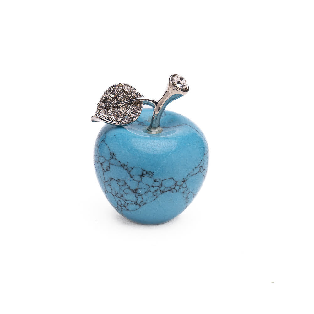 Olivenorma Christmas Eve Natural Stone Apple Carving Gemstone Decoration - Blue Turquoise - 30*35cm - image 23