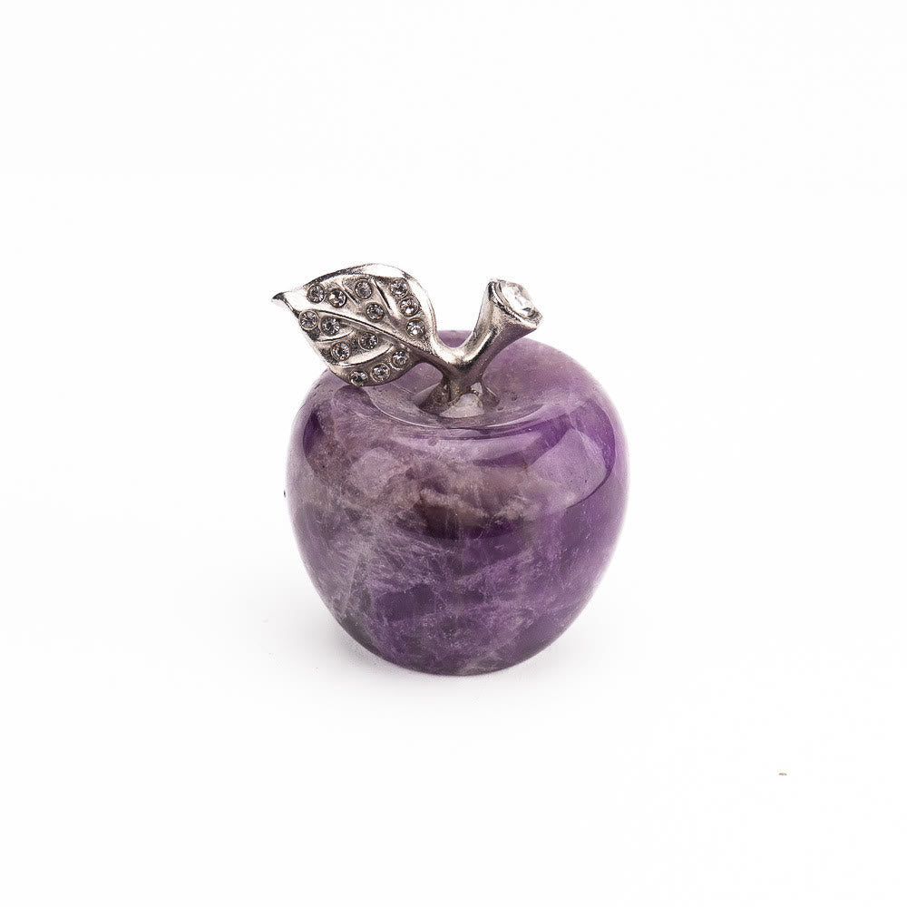 Olivenorma Christmas Eve Natural Stone Apple Carving Gemstone Decoration - Amethyst - 30*35cm - image 31