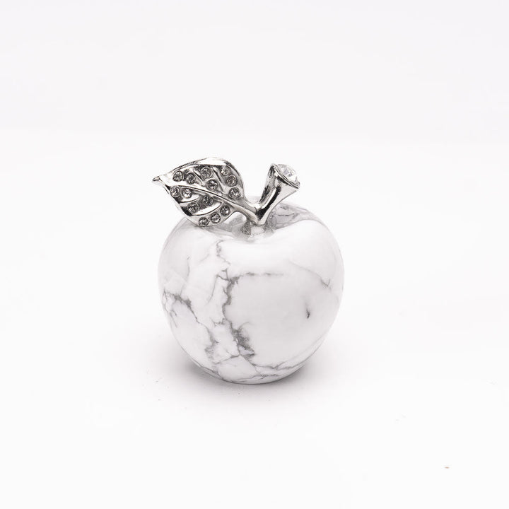 Olivenorma Christmas Eve Natural Stone Apple Carving Gemstone Decoration - White Turquoise - 30*35cm - image 21