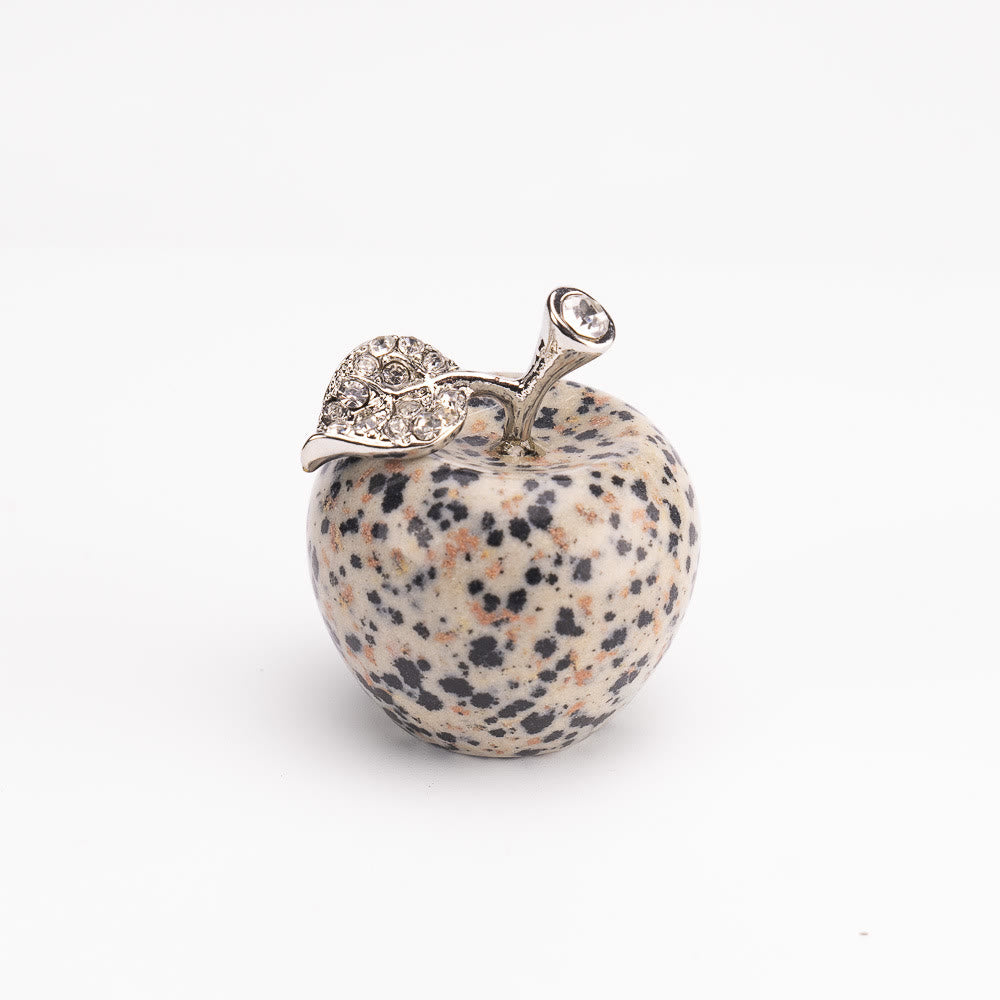 Olivenorma Christmas Eve Natural Stone Apple Carving Gemstone Decoration - Dalmatian Jasper - 30*35cm - image 54