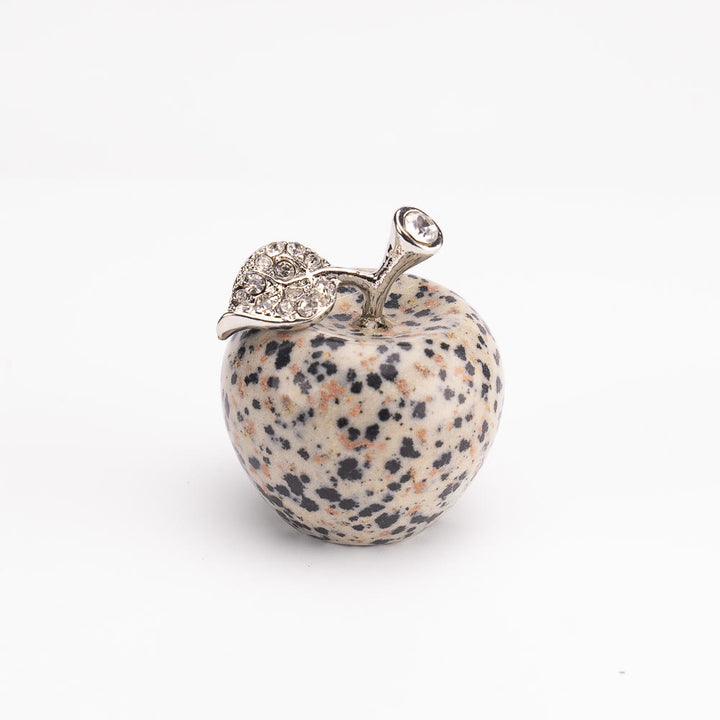 Olivenorma Christmas Eve Natural Stone Apple Carving Gemstone Decoration - Dalmatian Jasper - 30*35cm - image 54