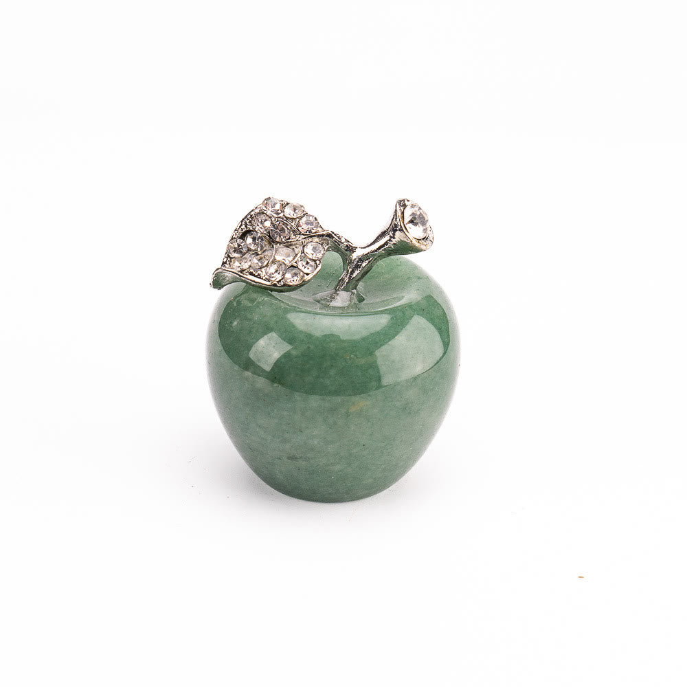 Olivenorma Christmas Eve Natural Stone Apple Carving Gemstone Decoration - Green Aventurine - 30*35cm - image 29