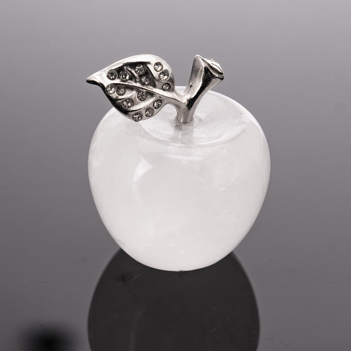 Olivenorma Christmas Eve Natural Stone Apple Carving Gemstone Decoration - Clear Quartz - 30*35cm - image 10