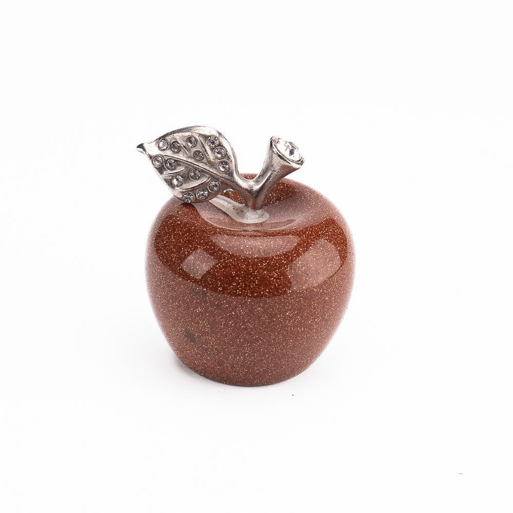 Olivenorma Christmas Eve Natural Stone Apple Carving Gemstone Decoration - Goldstone - 30*35cm - image 40